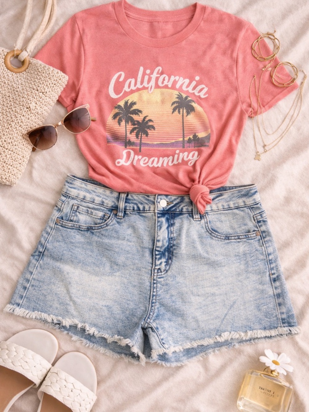 Time and Tru Light Wash Blue High Rise Jean shorts